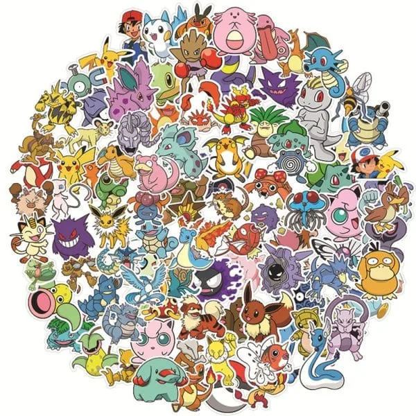 10/30/50/100PCS Cute Pokemon Anime Stickers DIY Motorcycle Travel Luggage Guitar Skateboard Classic Toy Funny Sticker Decal Gift