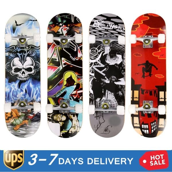 Fashion PRO Print Wood Board Complete Deck Skateboard Maple Wood Super Smooth PU Wheels High Speed Precision Bearing