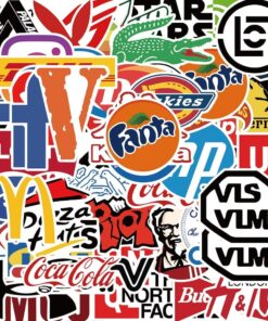 10/70PCS Cartoon Trendy Tide Brand LOGO Anime Stickers Motorcycle Car Skateboard Suitcase Laptop Phone Car Graffiti Sticker