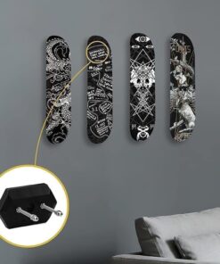 Alternative view of 1Pc Skateboard Wall Display Rack ABS Stand Fixed Mount Indoor Floating Skateboard Storage No Punching Bracket Quick Installation
