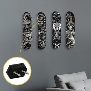 Alternative view of 1Pc Skateboard Wall Display Rack ABS Stand Fixed Mount Indoor Floating Skateboard Storage No Punching Bracket Quick Installation