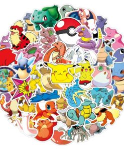 Alternative view of 50pcs Kawaii Pokemon Anime Stickers Pikachu Stickers Laptop Suitcase Skateboard Guitar Phone Cartoon Stickers Kid Gift Toys