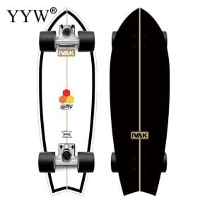 Alternative view of 81cm CX7 Land Surfboard Maple Skateboard 4 Pu Wheels Professional Surf Land Skateboard For Adult Outdoor Gym Fish Board