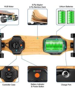 Alternative view of 97cm 450W*2 dual motors 5.0AH 97cm long board 4 wheel electric skateboard Dual-drive split longboard electric skateboard