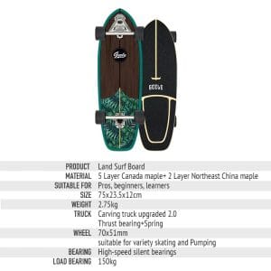 Alternative view of Land Surf Skateboard C7 Spring Truck Ski Practice Board Professional Substitute for Men and Women Simulation Surfboard